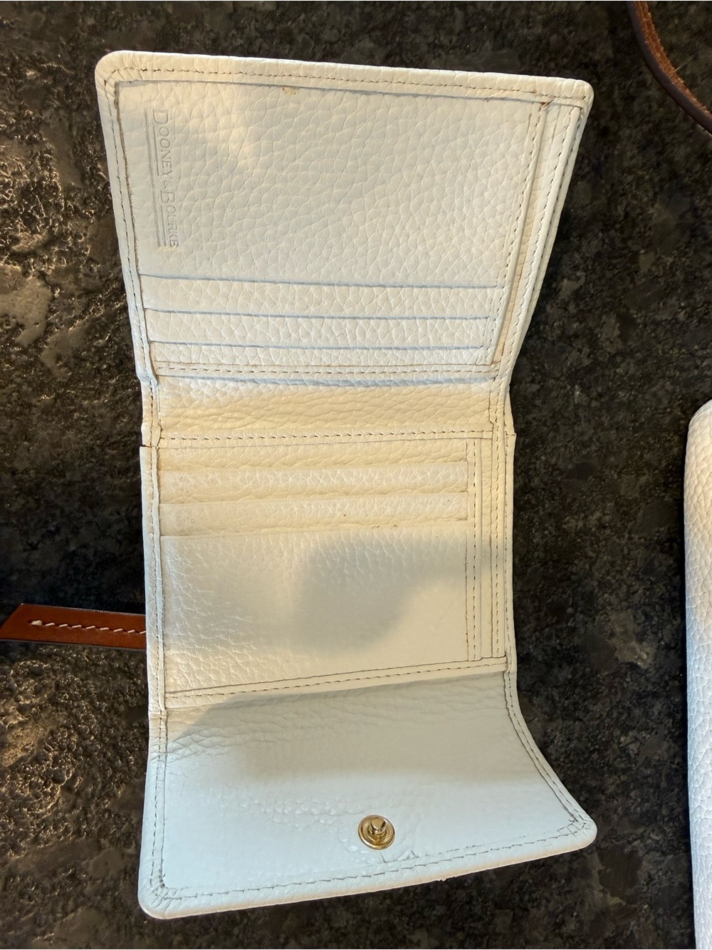Dooney & Bourke Pebble Grain Small Tote in White & Brown w/ Matching Wallet - Picture 7 of 7